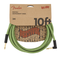 Cabo para Instrumento FENDER FESTIVAL HEMP 3.0M RETO/ANG Green