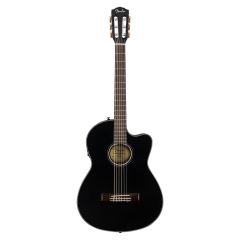 Violão Fender CN-140SCE Nylon Thinline, Walnut Fingerboard, Black com case