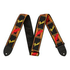 Correia Fender® 2"  Monogrammed Strap, Black/Yellow/Red