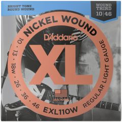 Cordas Para Guitarra  3ª Corda Encapada D'Addario XL Nickel Wound EXL110W .010-.046