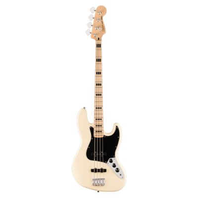 Baixo Squier Affinity Series™ Active Jazz Bass®, Maple Fingerboard, Black Pickguard, Olympic White